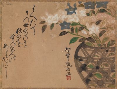 Bellflowers in a basket