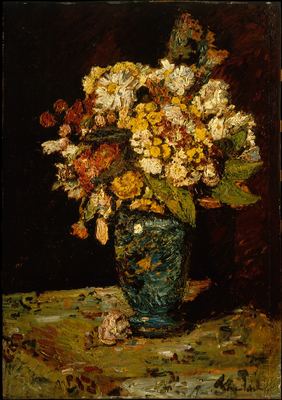 Flowers in a blue vase