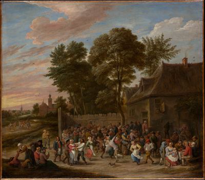 Peasants dancing and feasting