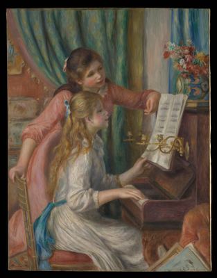 Two girls at the piano