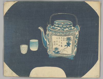 A teapot and cups